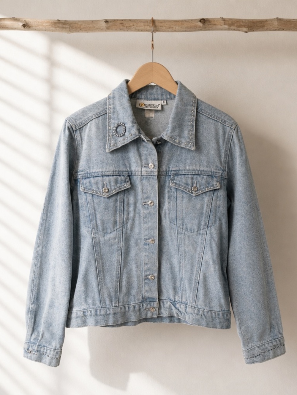 Christine Alexander Light Blue Studded Jean Jacket